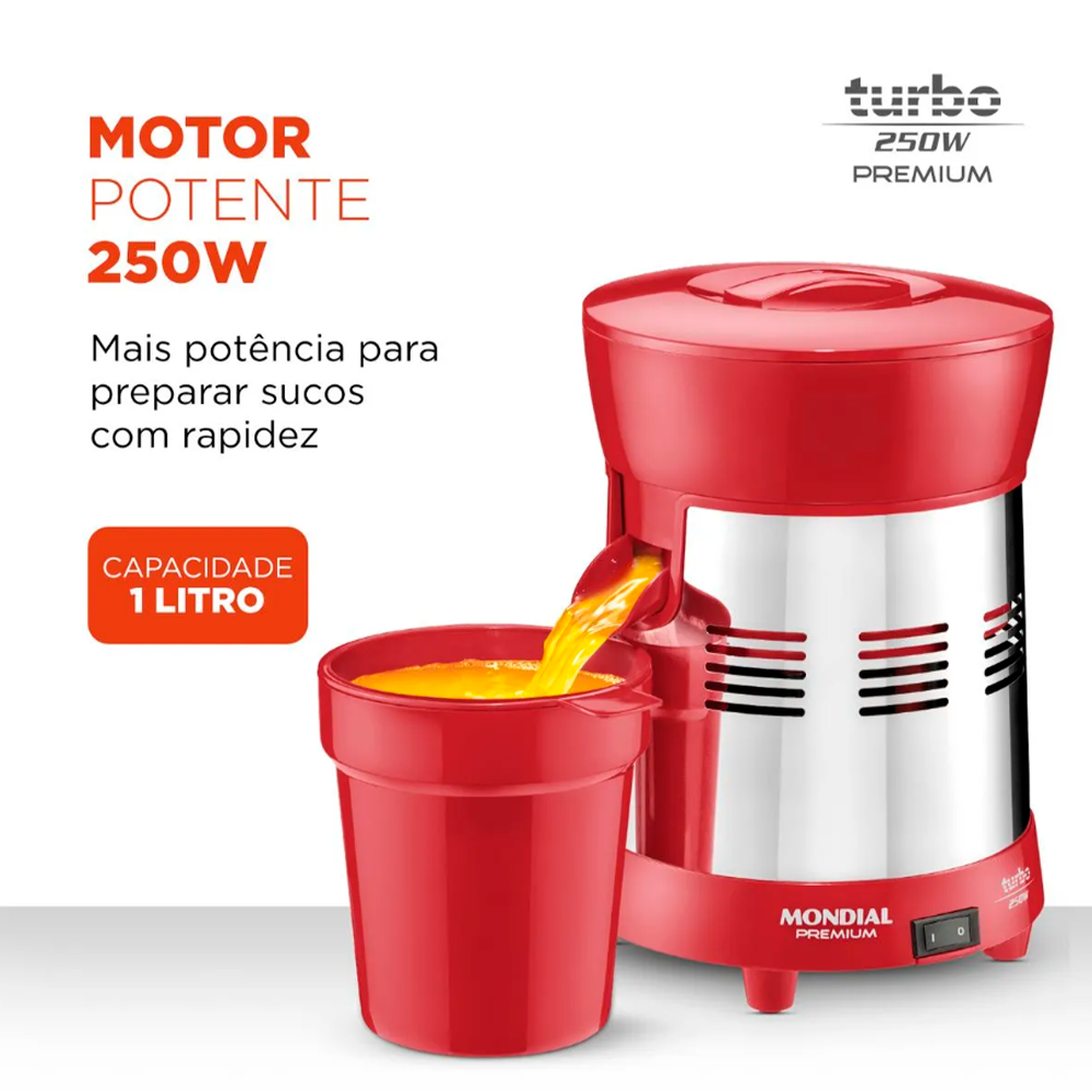 Extrator Turbo Premium E-24 250W Vermelho Mondial