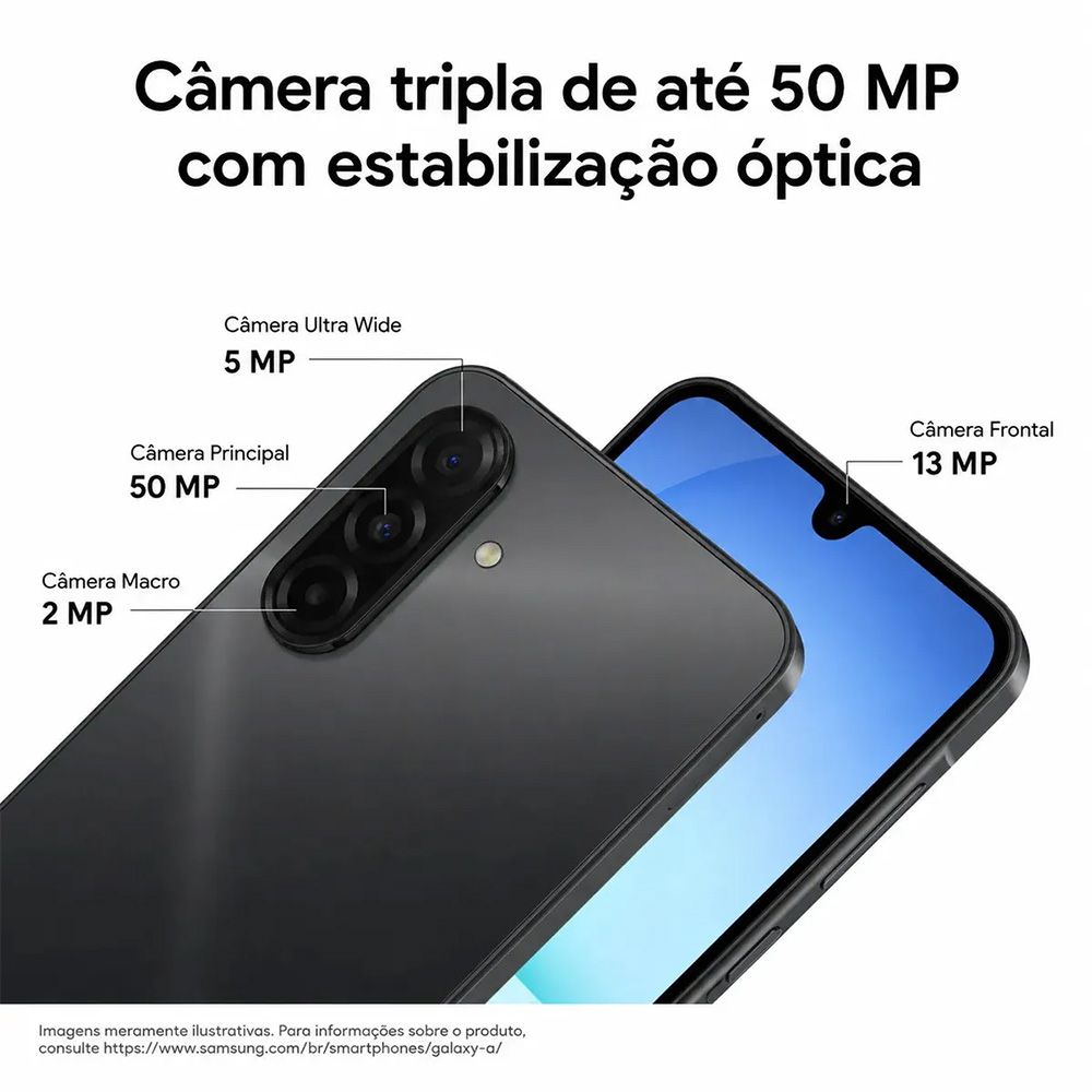 Smartphone Samsung Galaxy A17 Com Ia, 128gb, 4gb Ram, Câm De 50mp, Tela De 6.7", Nfc, Ip54