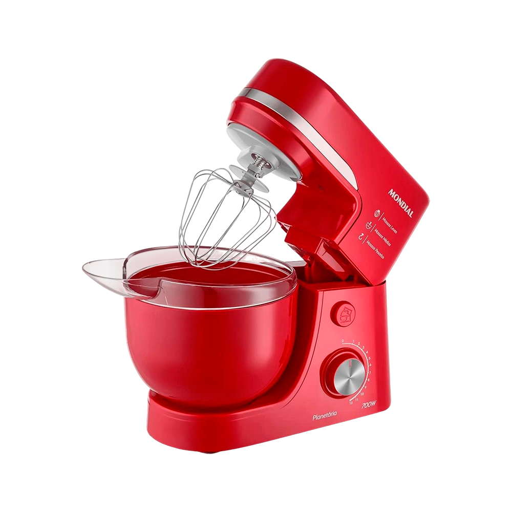 Batedeira 12V Planetária BP-03 700W  Vermelho Mondial 