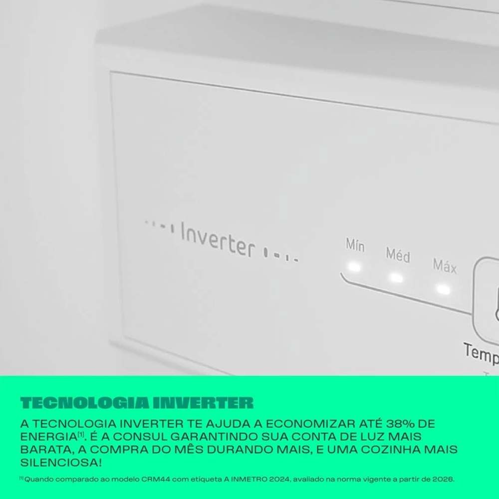 Geladeia Refrigerador Frost Free Inverter 377L CRM44MB 220V Consul
