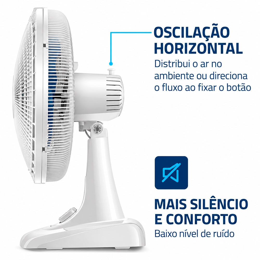 Ventilador 40CM 6P VSP-40 AP Super Power 220V Branco/Azul Mondial