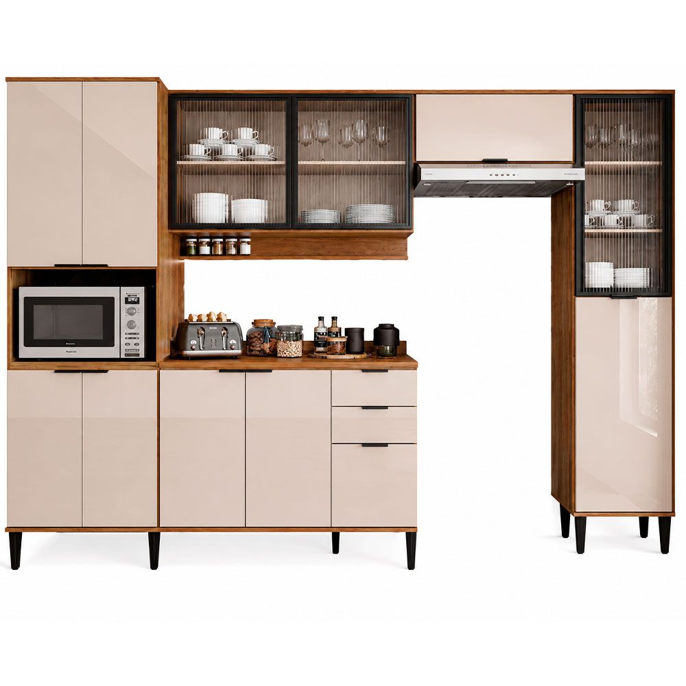 Cozinha Completa Alfa Freijo/Off White Carraro