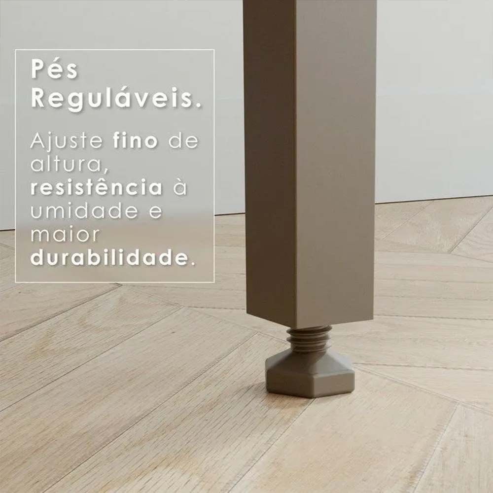 Armário Kit de Cozinha Catar Branco/Cinamomo Salleto