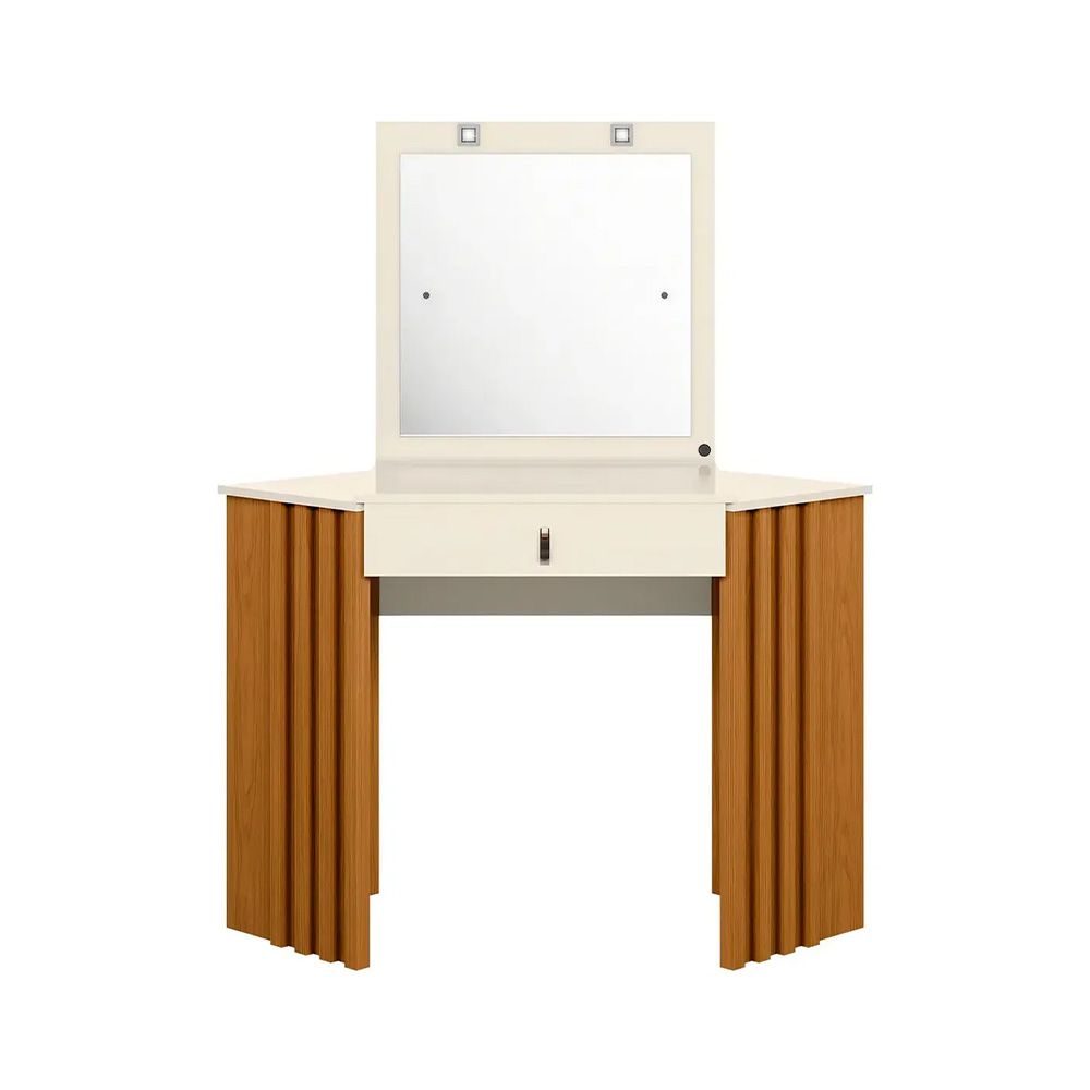 Penteadeira Camarim de Canto Glitter Albatroz Cinamomo Off White