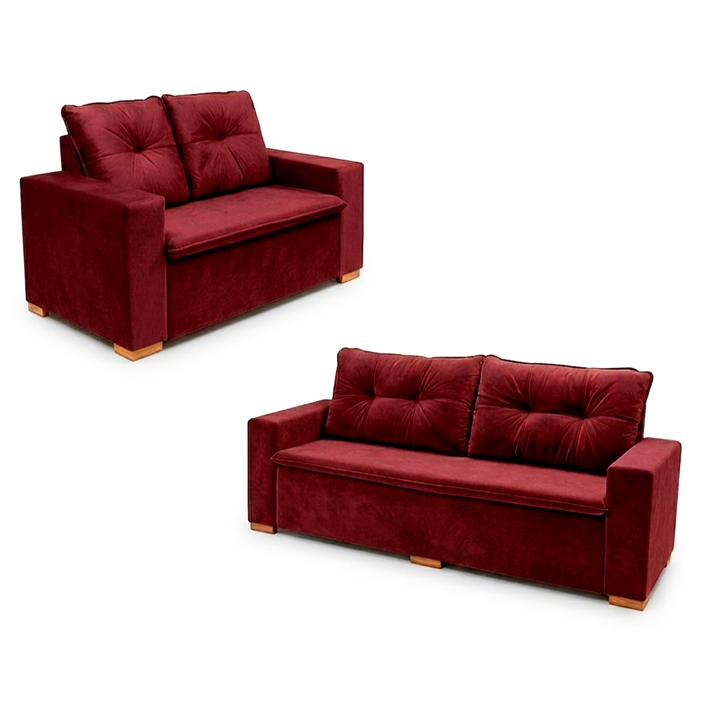 Conjunto Sofia Icaro Veludo Bordo J.A Estofados