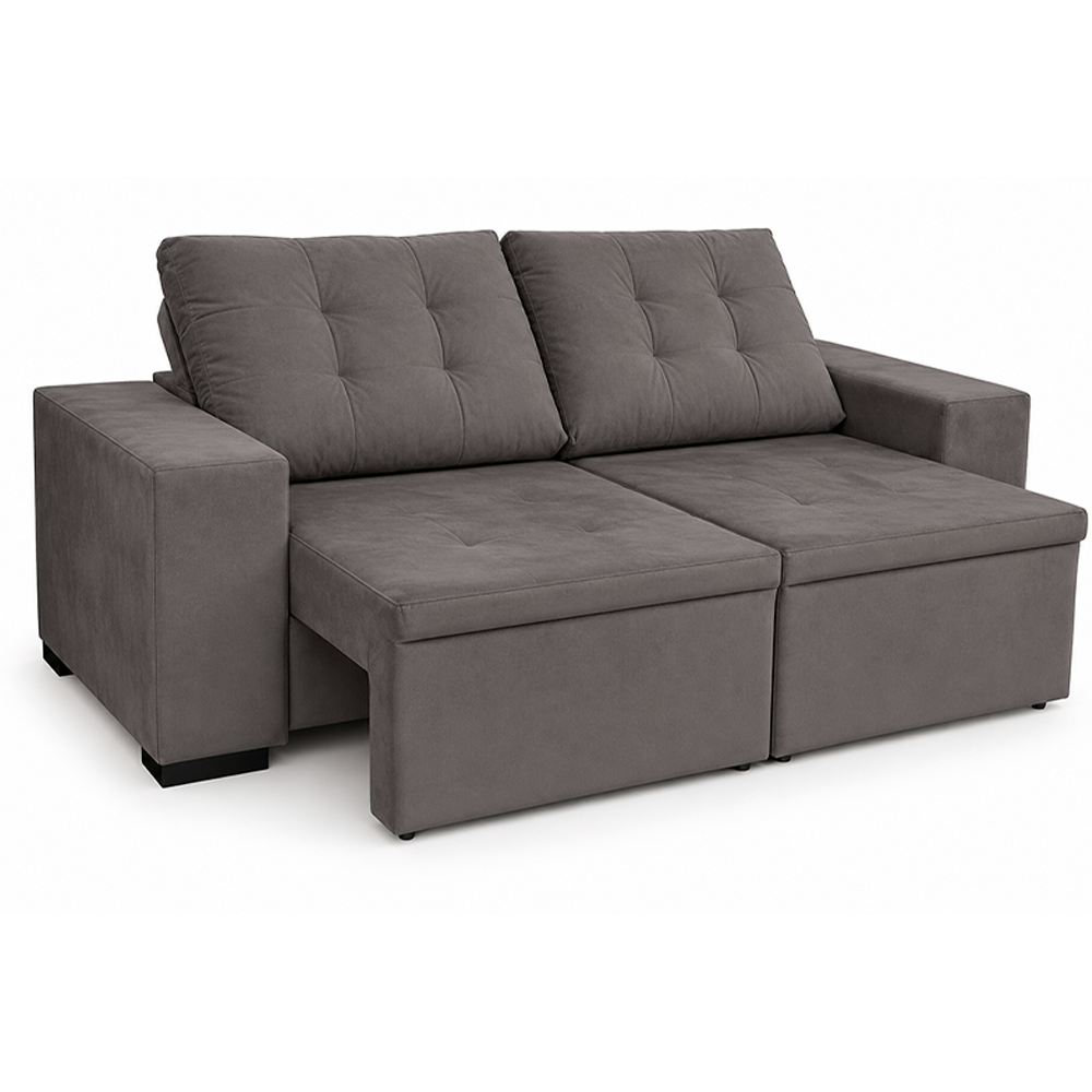 Sofa Viero Veludo Slim Chumbo J.A Estofados