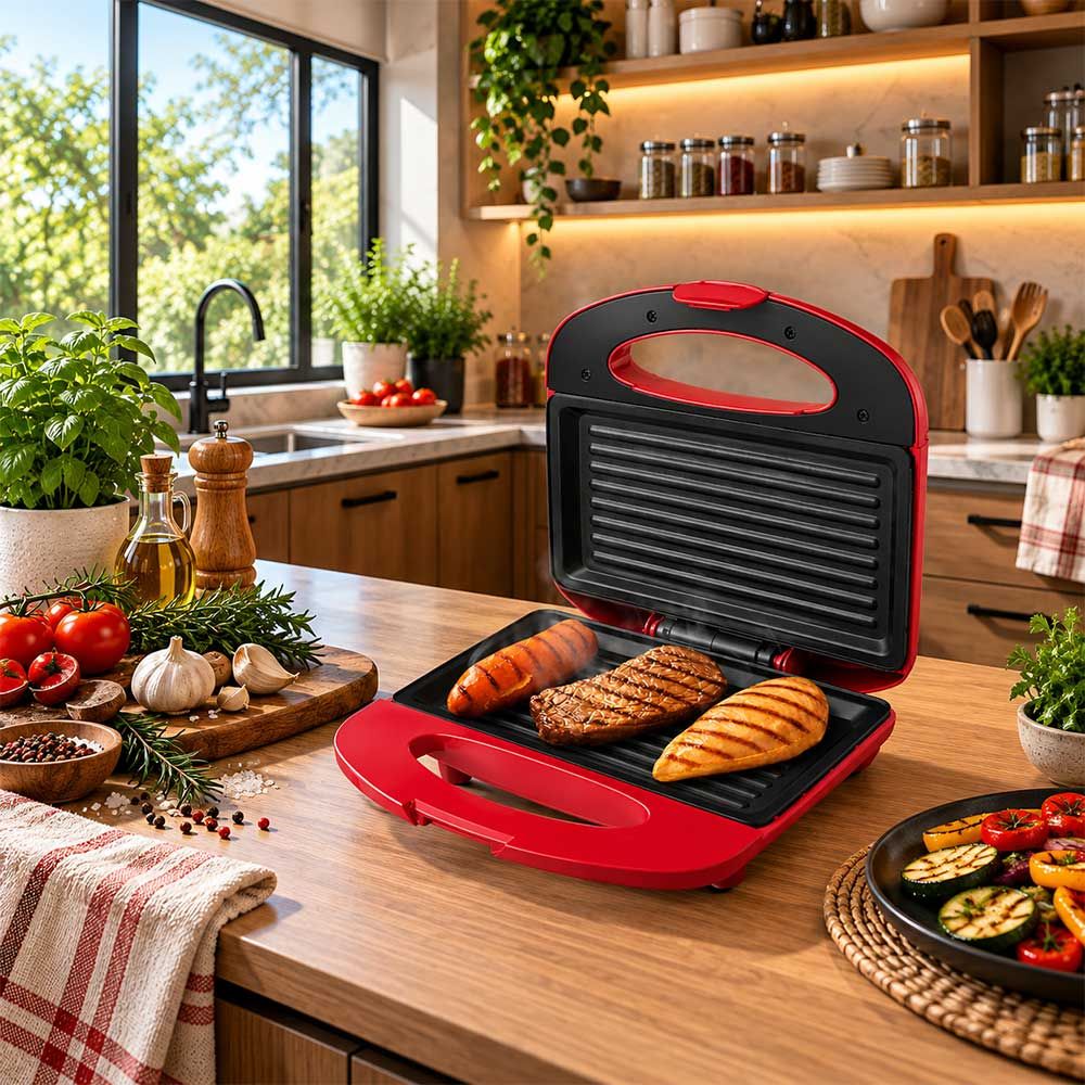 Sanduicheira S-19 800W Vermelho/Inox Mondial