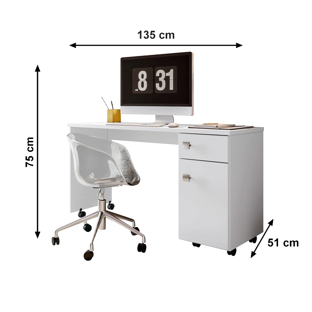 Mesa Computador Malta Branca Lukaliam 