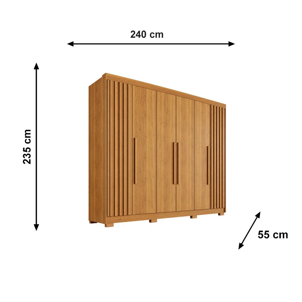 Roupeiro Granada Premium 100% MDF 6 Portas com Pés Salleto