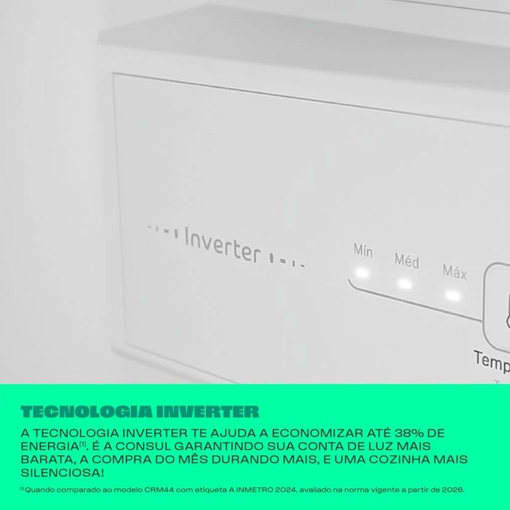 Geladeia Refrigerador Frost Free Inverter 377L CRM44MB 220V Consul