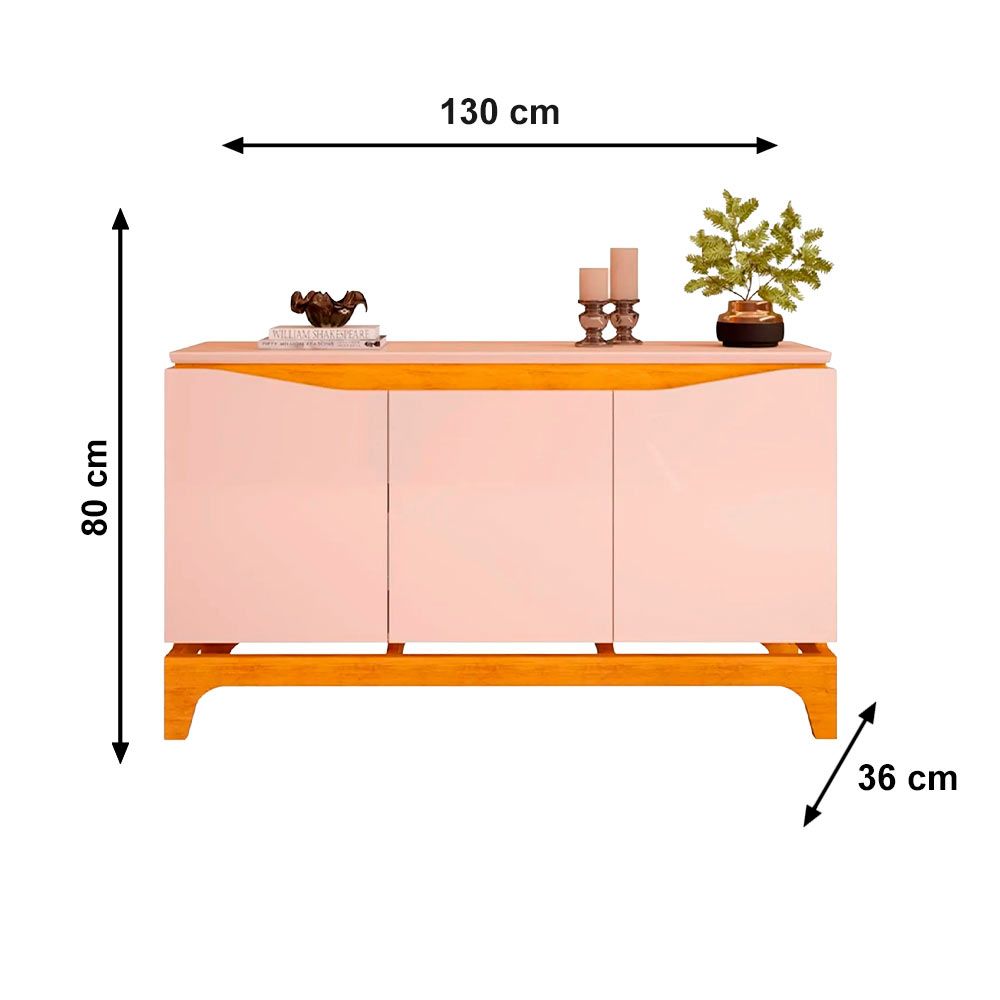Buffet Nice Cedro/Off White Dj Moveis