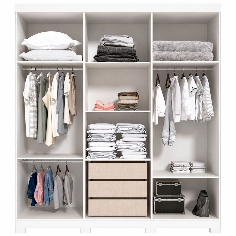 Roupeiro 6 Portas Argos Branco Avelan