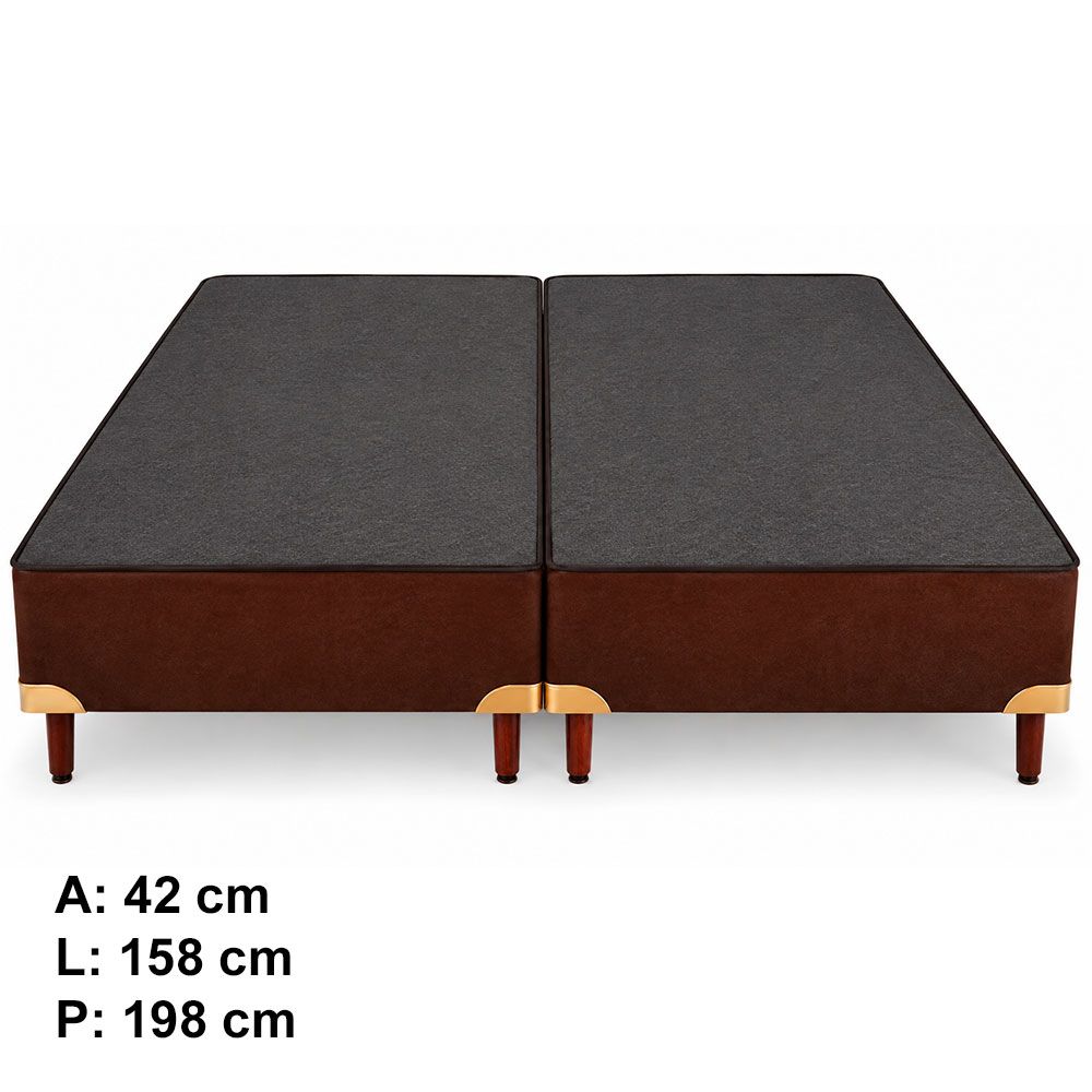 Conjunto Base para Colchão Somie Suede Queen 158x42 Marrom Reconflex