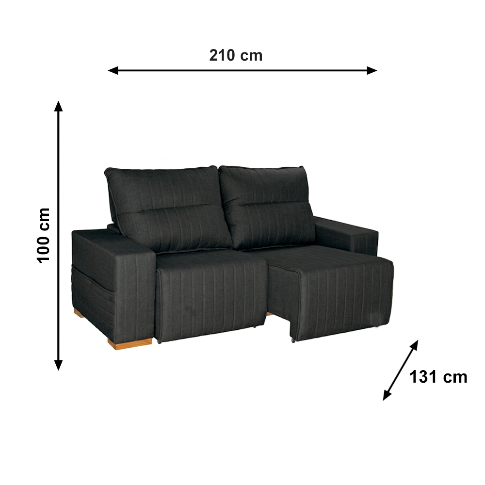 Sofa Manhattan Veludo Slim Chumbo J.A Estofados