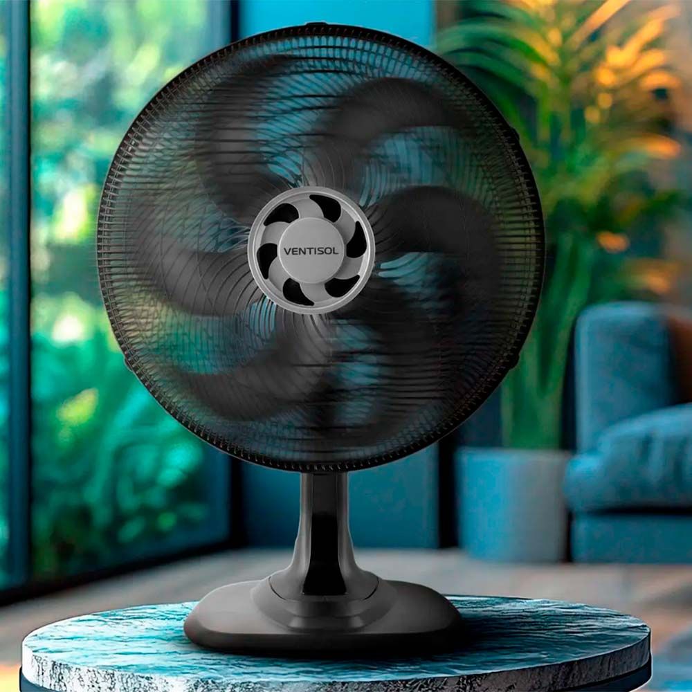 Ventilador de Mesa 40cm 6P Premium Preto Ventisol