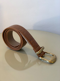 Cinto couro text dour 4cm