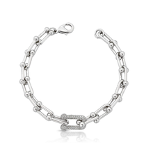 Pulseira Elo Unico Cravejado 18cm Referência: PUL-526-1