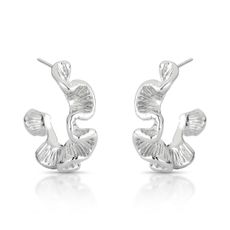 Brinco Argola Orgânica Torcida Prateado