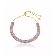 Pulseira Riviera Tripla Cravação em Zircônia e Fecho Shambala Referência: PUL-083-9