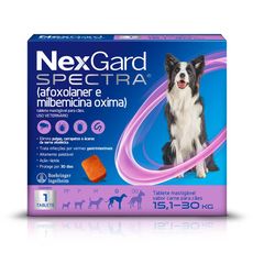 Antipulgas e Carrapatos NexGard Spectra para Cães de 15,1 a 30kg