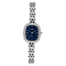 Relógio Mondaine Feminino Quadrado Cristais Prata/Azul