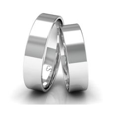 Par de Alianças 4mm Quadrada de Prata