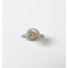 Anel Cravejado Yellow Fancy Moissanita 7 Milímetros de Prata