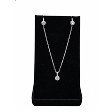 Conjunto Ponto de Luz Pendurado de Moissanita Prata