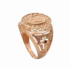 Anel em Ouro 18k Nossa Senhora Aparecida com Zircônias