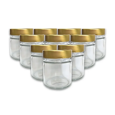 Kit 10 Potes de Vidro Pianezza com Tampa Alta 200ml