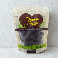 Biscoito Coberto Chocolate Meio Amargo Sem Glúten - 150g - Donna Asta