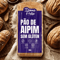Pão de Aipim Sem Glúten/Açúcar/Lactose - 400g - Donna Asta