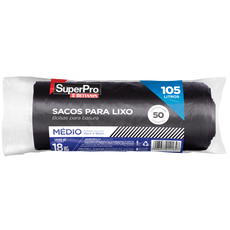 SACO DE LIXO 105L PRETO MEDIO SUPERPRO C\/50UN