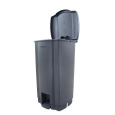 LIXEIRA 100L PEDAL QUADRADA CINZA - REF 380039