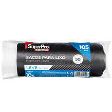 SACO DE LIXO 105L PRETO LEVE SUPERPRO C\/50UN