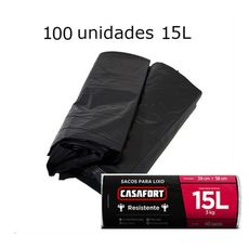 SACO DE LIXO 015L CASAFORT PRETO C\/100UN