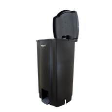 LIXEIRA 100L PEDAL QUADRADA PRETA - REF 380039