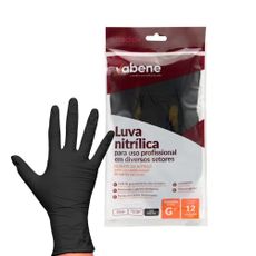 LUVA NITRILICA PRETA M C\/12 UNID