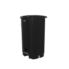 LIXEIRA 100L PEDAL QUADRADA BLACK COM RODAS