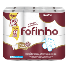 PAPEL HIGIENICO 030M FL DUPLA FOFINHO NEUTRO LV12 PG11