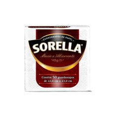 GUARDANAPO DE PAPEL FOLHA SIMPLES 22X23 SORELLA C\/50UN COD1197