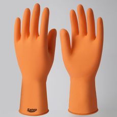 LUVA SANRO LATEX PLUS FORRADA LARANJA P