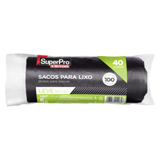 SACO DE LIXO 040L PRETO SUPERPRO C\/100UN