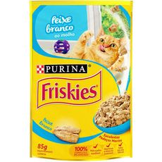 Ração Úmida Nestlé Purina Friskies Peixe Branco ao Molho para Gatos Adultos