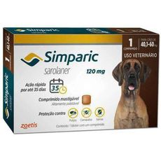 Antipulgas Zoetis Simparic 120 mg para Cães 40,1 á 60 Kg