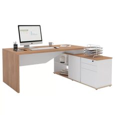 Mesa para Escritório Diretor em L 3 Gavetas 1