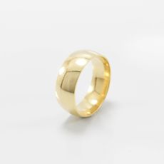 Aliança de Casamento 8mm Abaulada Anatomica Ouro 18k (Unidade)