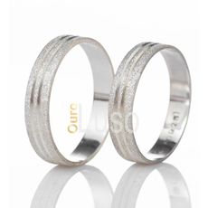 Aliança de namoro Tucuruvi diamantada com friso PAR