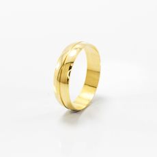 Aliança de Casamento 5mm Abaulada com Um Friso Ouro 18k (Unidade)
