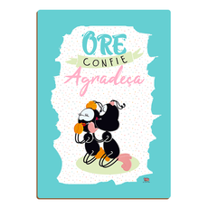Placa Decorativa em MDF Smilinguido - Ore, Confie, Agradeça